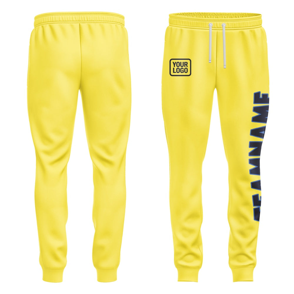Custom Light Yellow Navy Pants