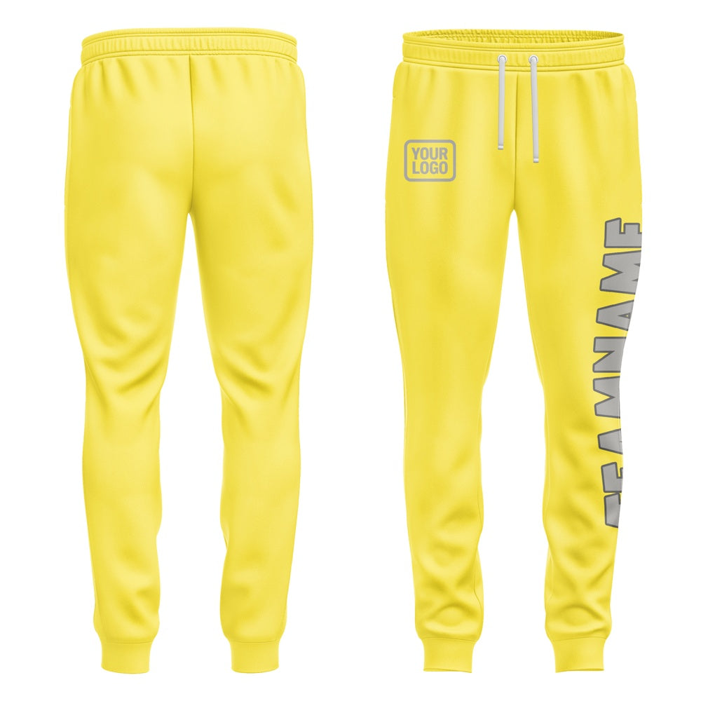 Custom Light Yellow Gray Pants