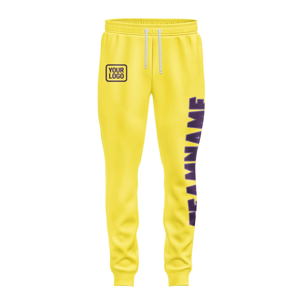 Custom Light Yellow Purple Pants