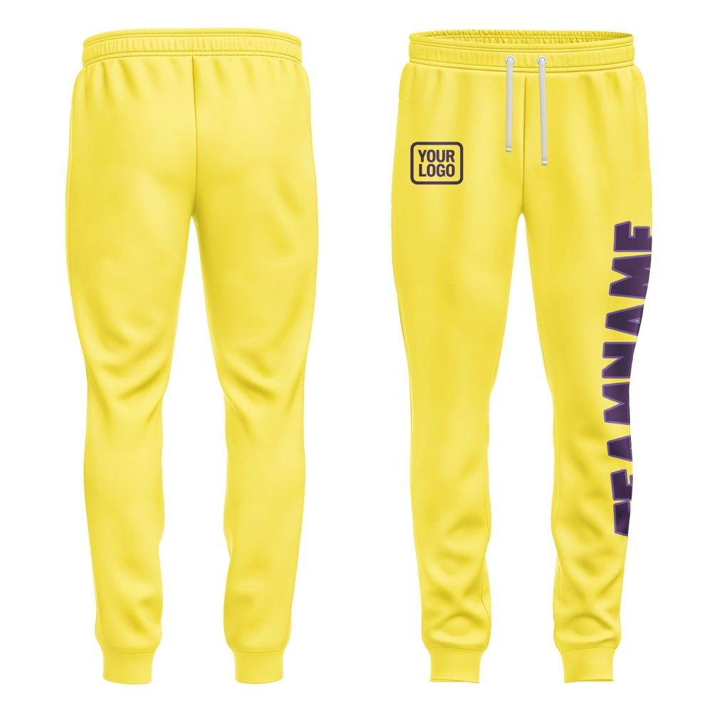 Custom Light Yellow Purple Pants