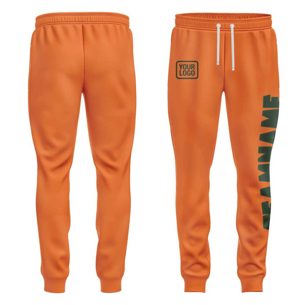 Custom Orange Dark Green Pants