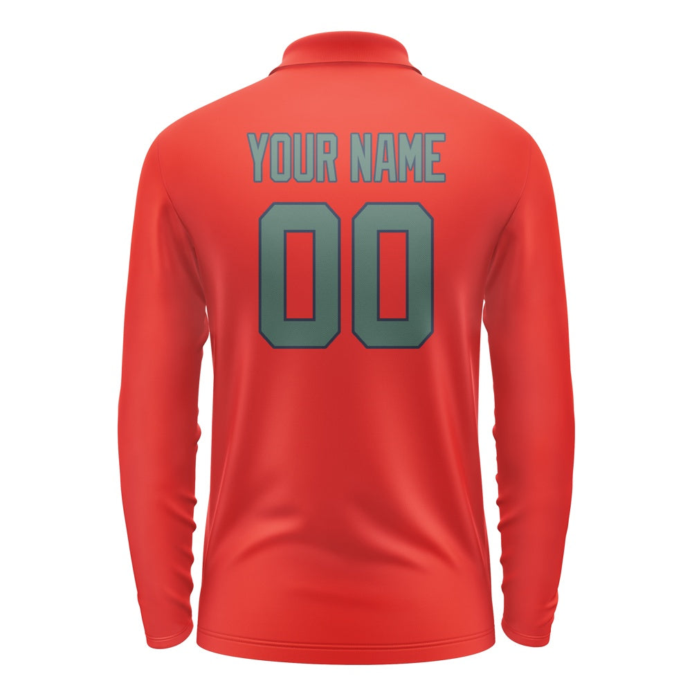 Custom Orange Red Blue Green Long Sleeve Polo Shirt