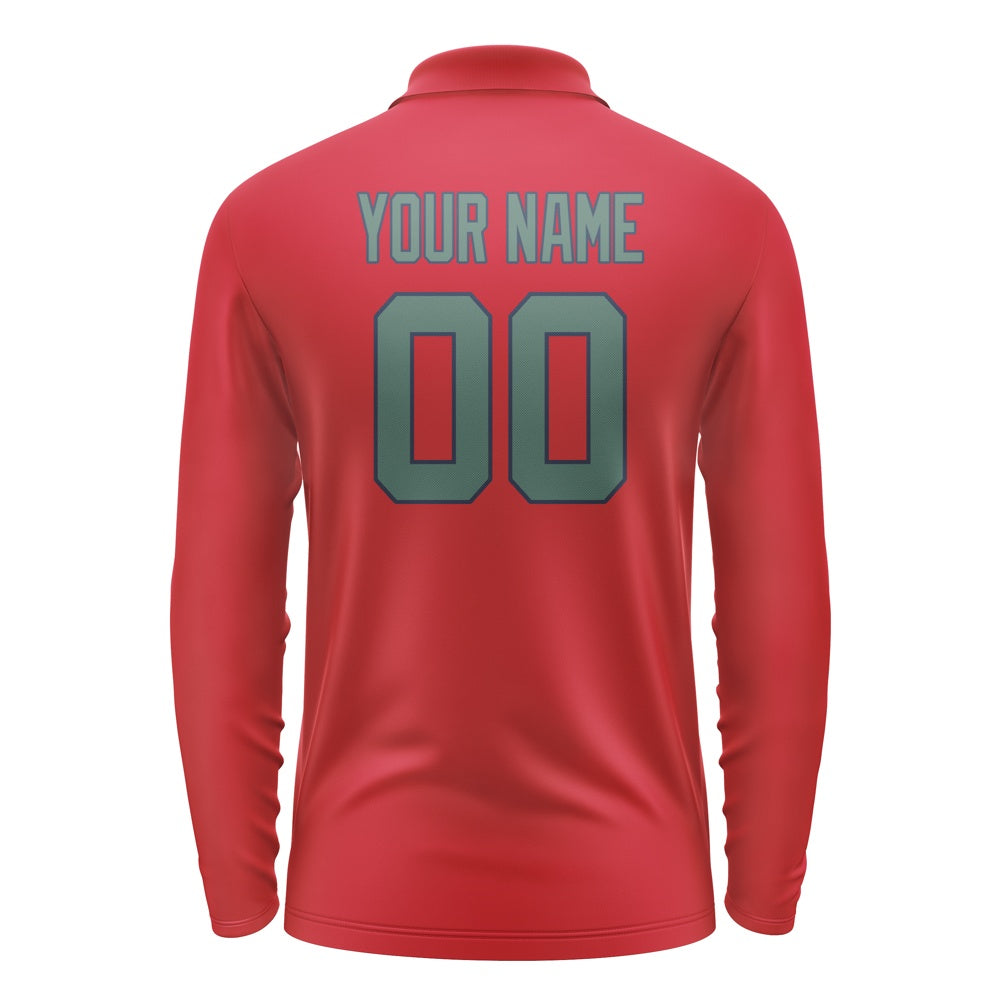 Custom Red Blue Green Long Sleeve Polo Shirt