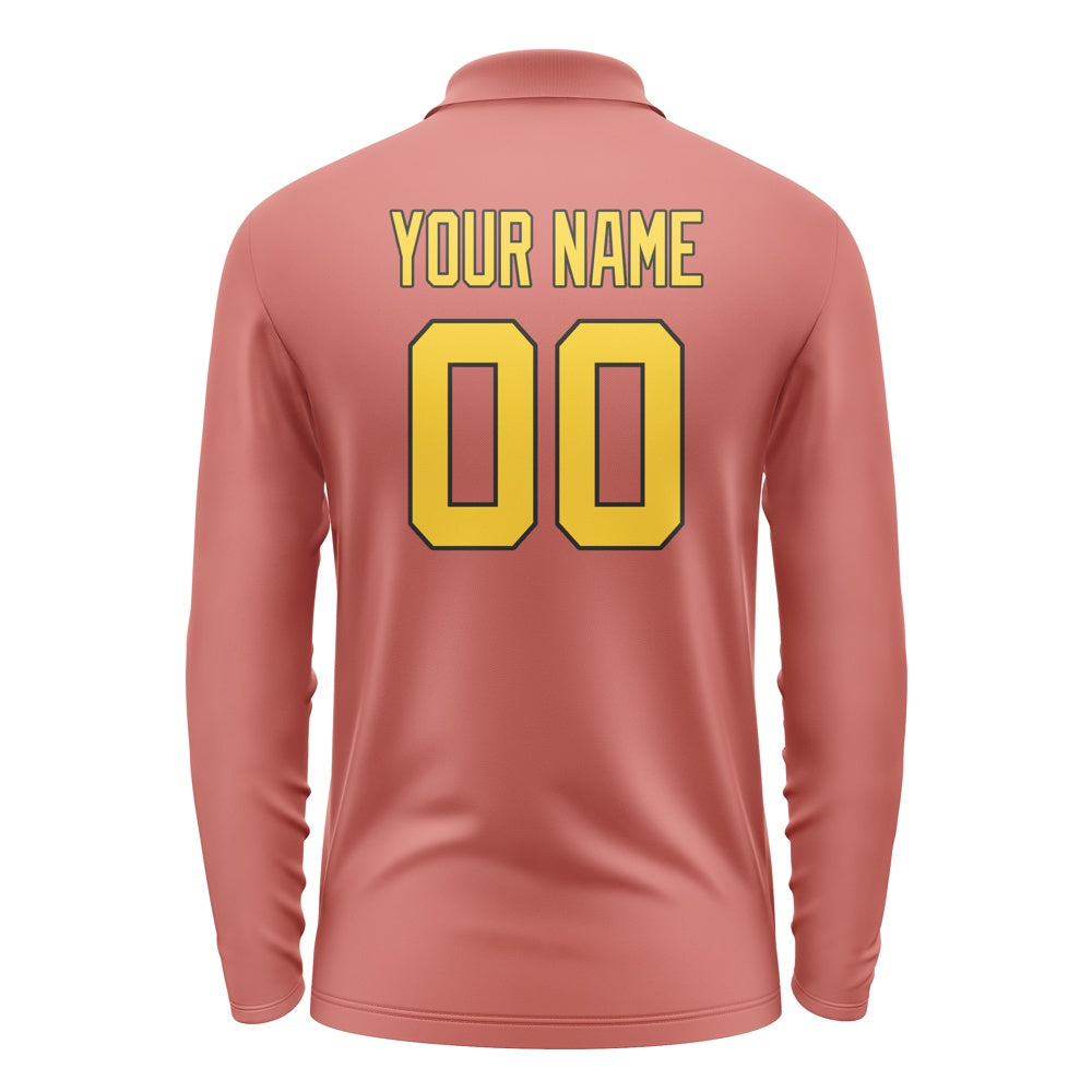 Custom Copper Rose Gold Long Sleeve Polo Shirt