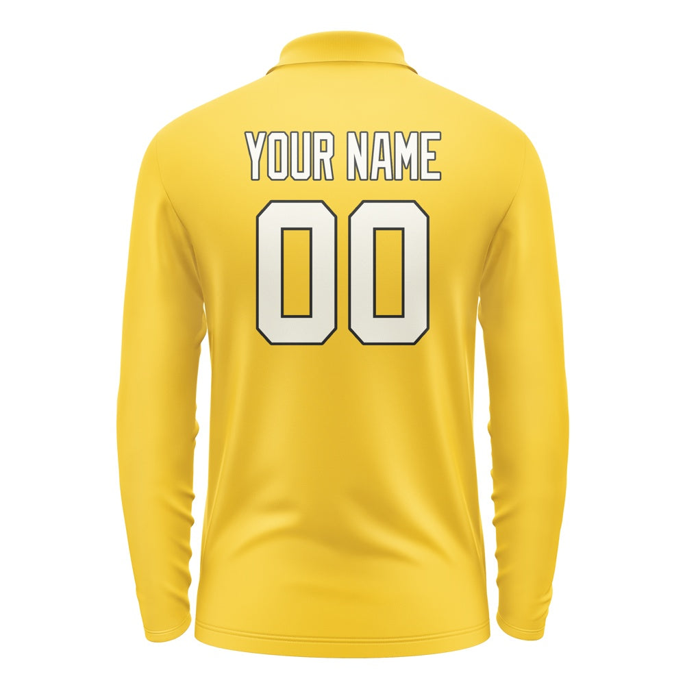 Custom Gold Cream Long Sleeve Polo Shirt
