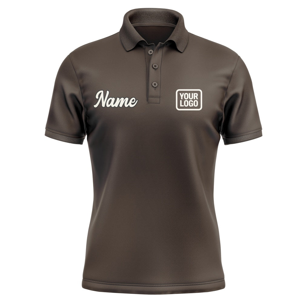 Custom Brown Cream Short-Sleeve Polo Shirt