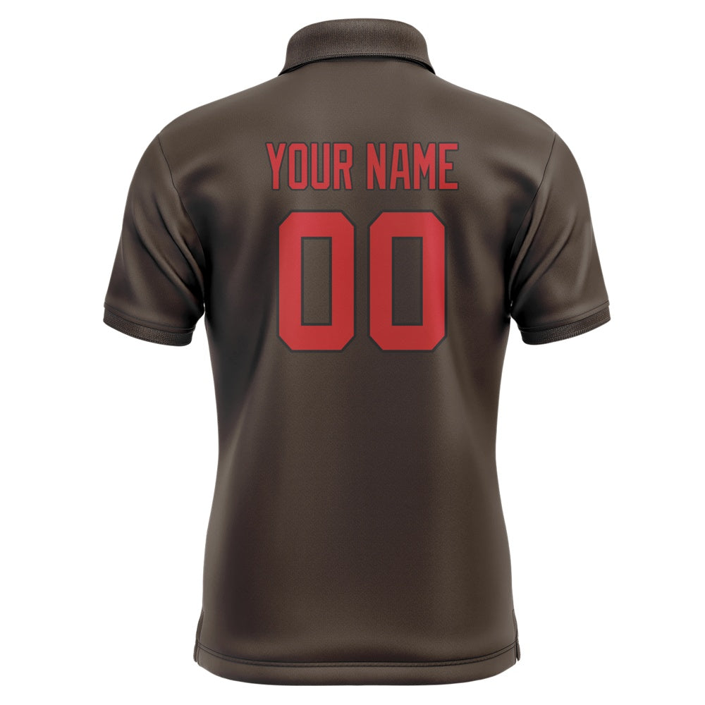 Custom Brown Red Short-Sleeve Polo Shirt