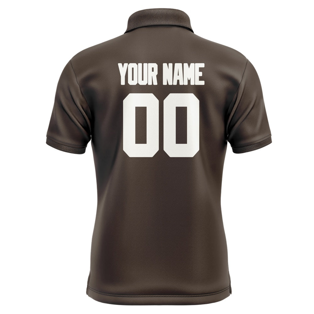Custom Brown White Short-Sleeve Polo Shirt