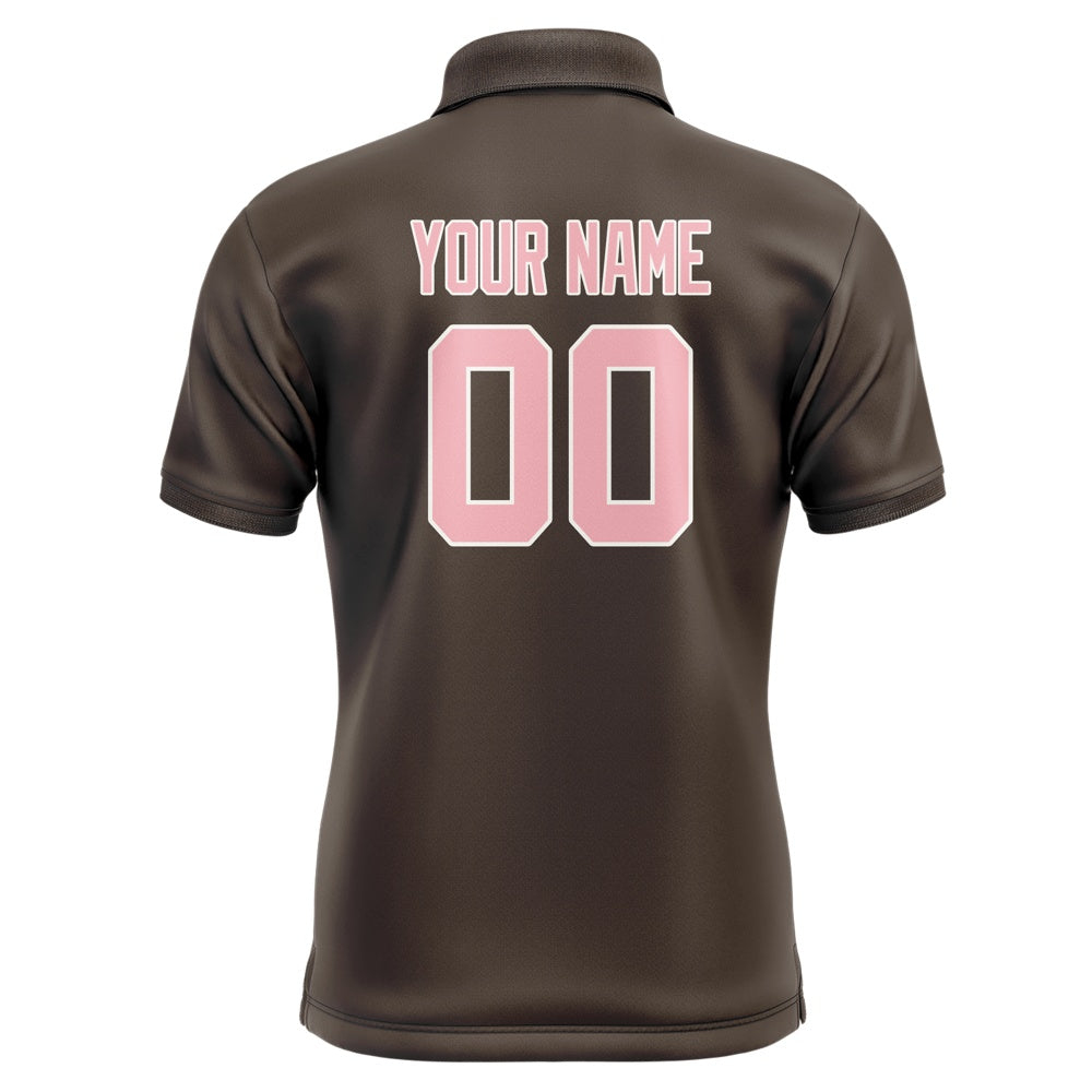 Custom Brown Light Pink Short-Sleeve Polo Shirt