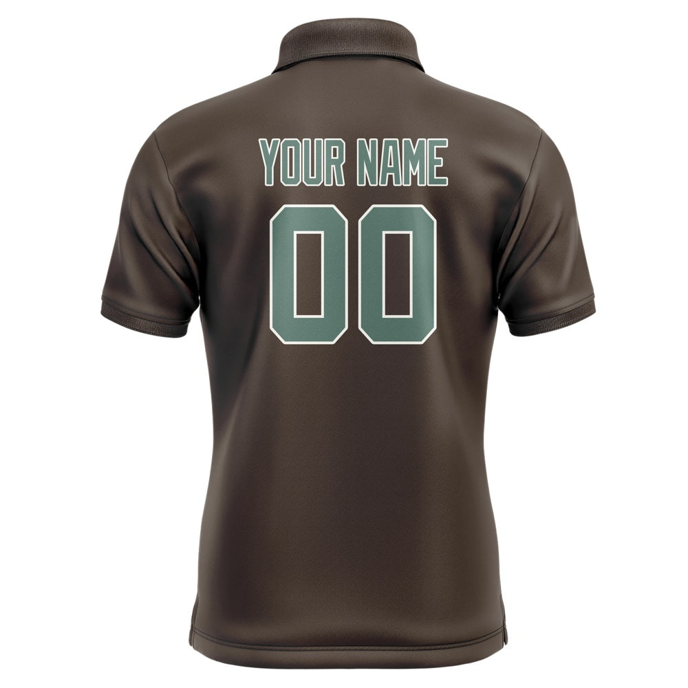 Custom Brown Blue Green Short-Sleeve Polo Shirt