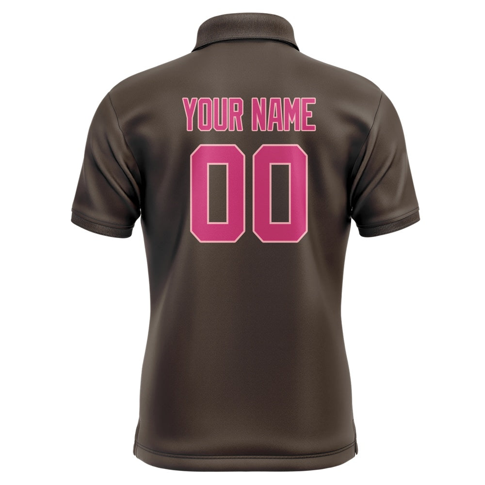 Custom Brown Pink Short-Sleeve Polo Shirt