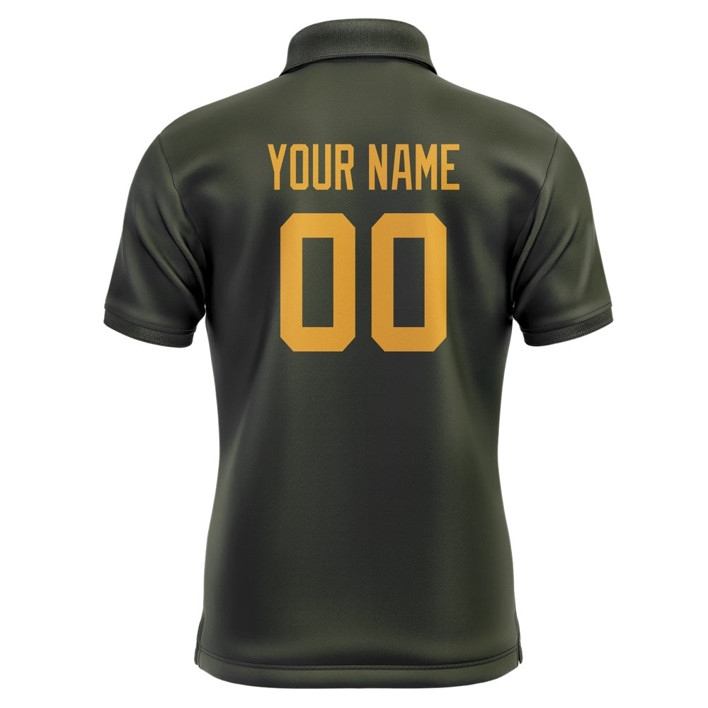 Custom Olive Yellow Short-Sleeve Polo Shirt