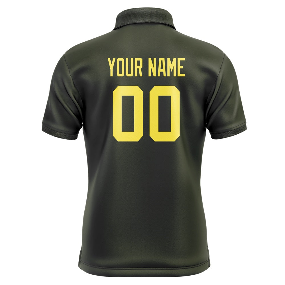 Custom Olive Light Yellow Short-Sleeve Polo Shirt