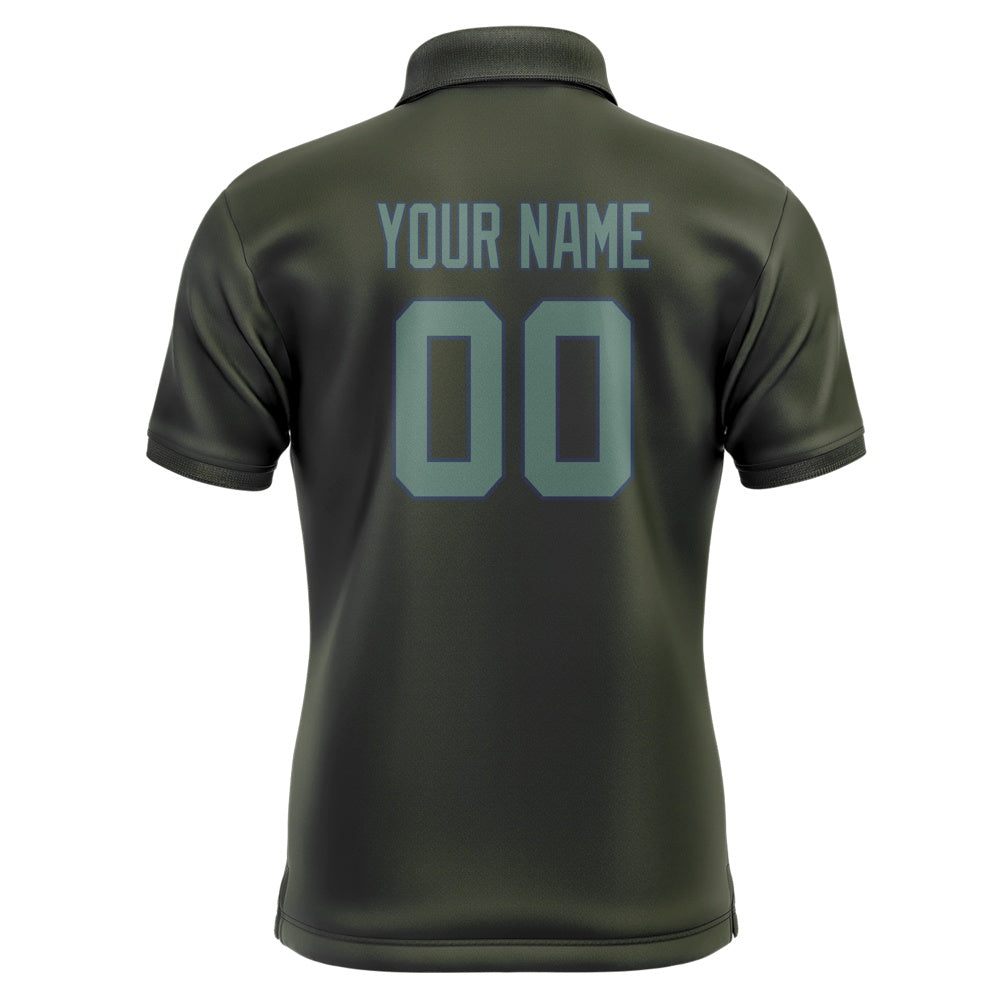 Custom Olive Blue Green Short-Sleeve Polo Shirt