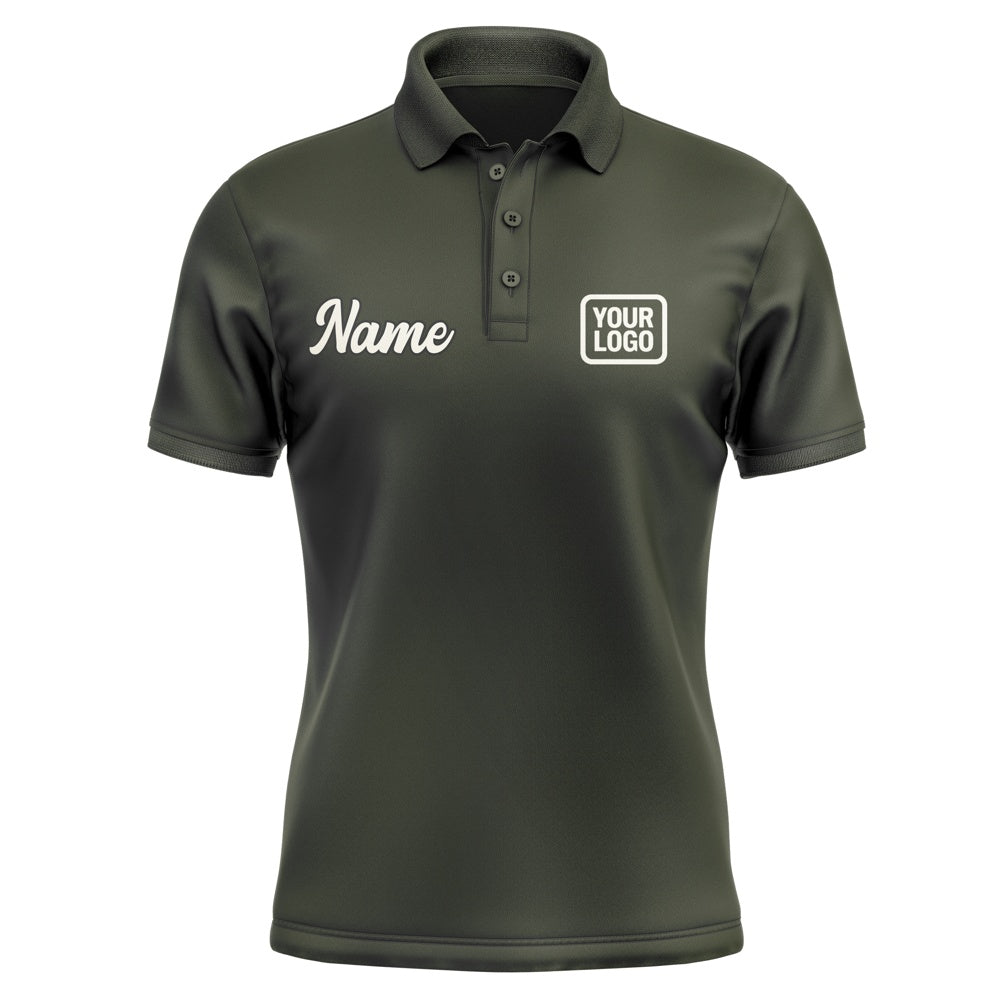 Custom Olive Cream Short-Sleeve Polo Shirt