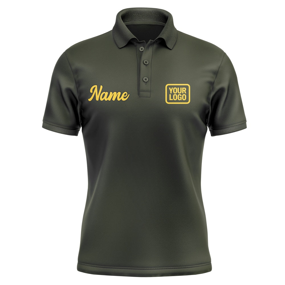 Custom Olive Gold Short-Sleeve Polo Shirt