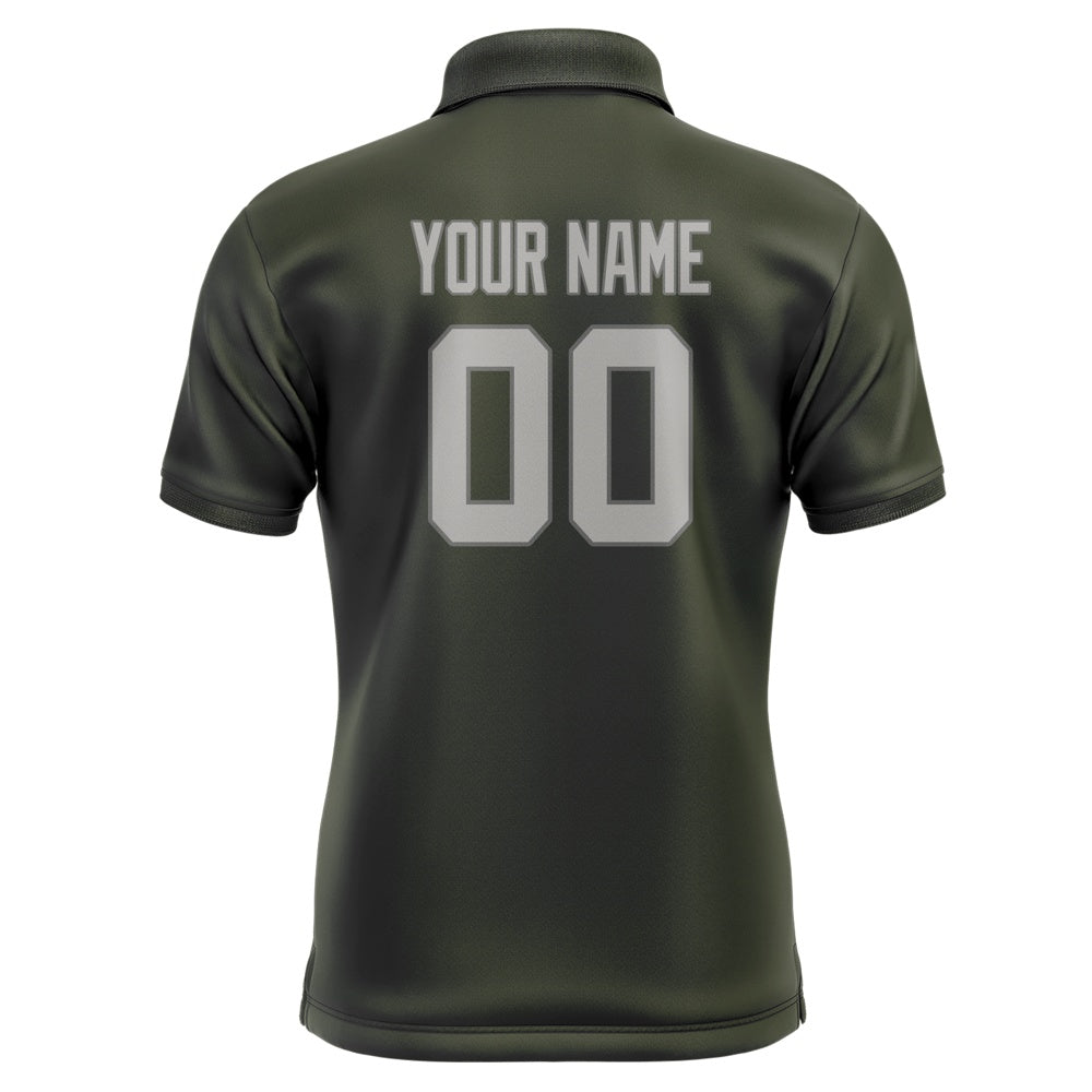 Custom Olive Gray Short-Sleeve Polo Shirt