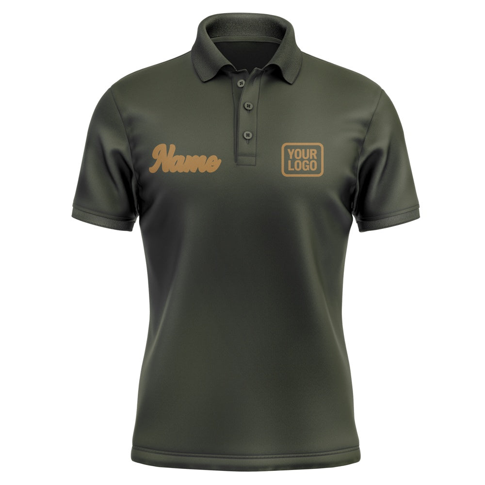 Custom Olive Khaki Short-Sleeve Polo Shirt