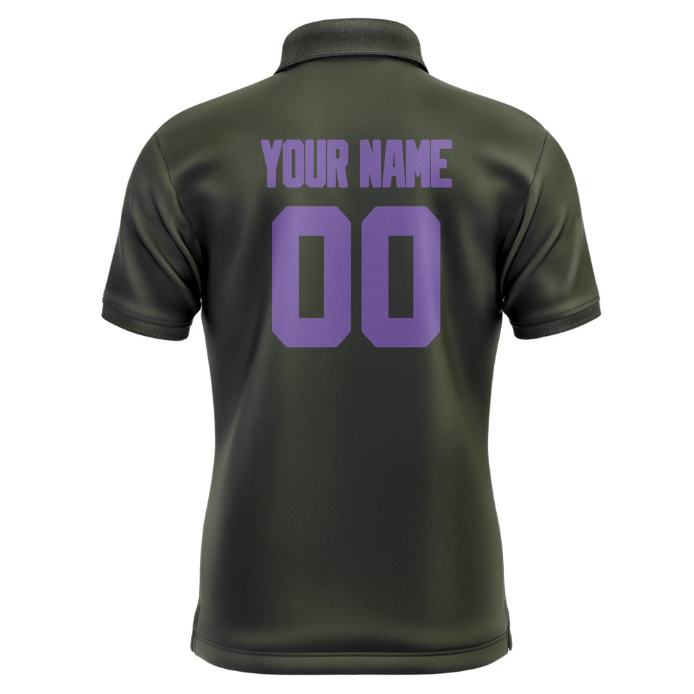 Custom Olive Light Purple Short-Sleeve Polo Shirt