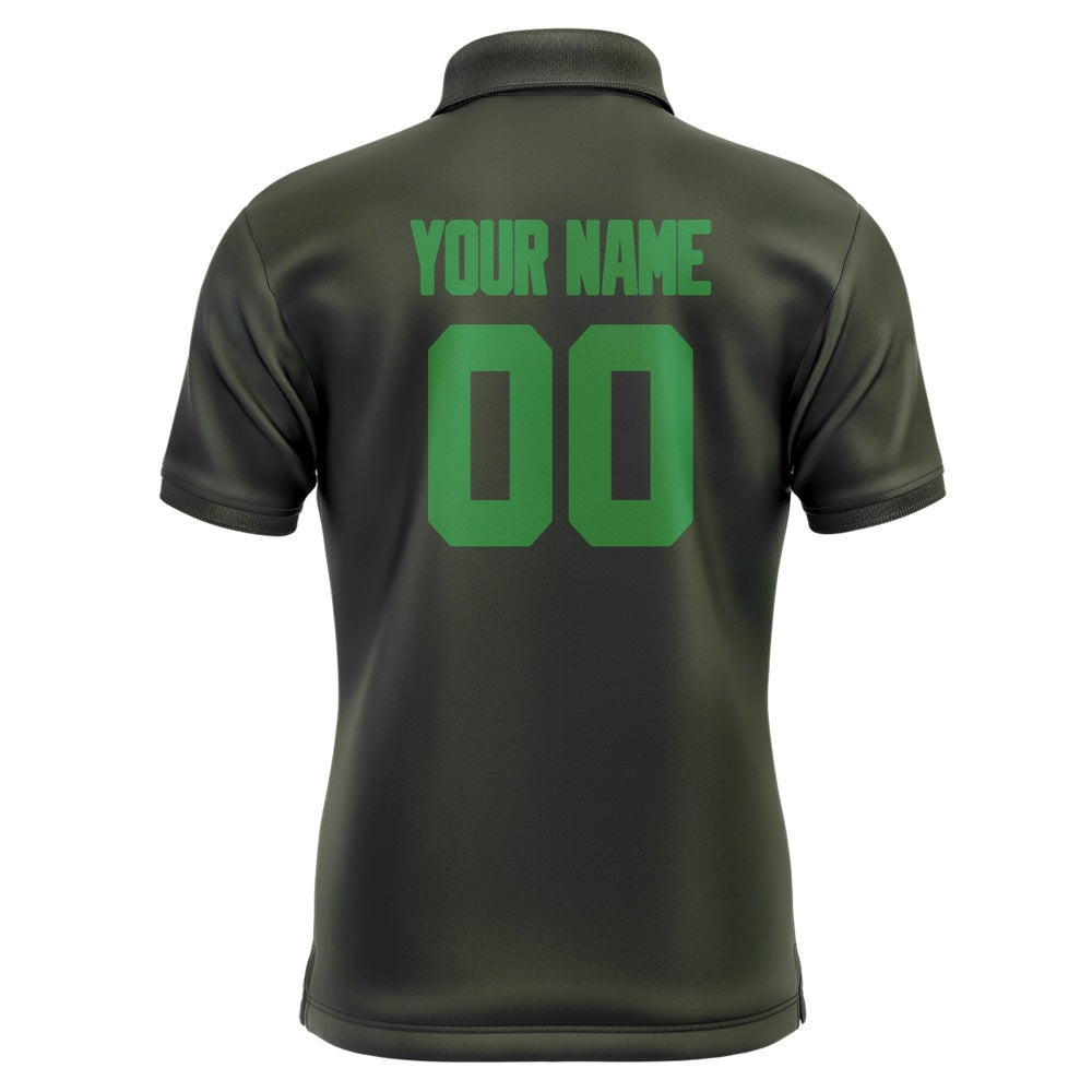 Custom Olive Emerald Green Short-Sleeve Polo Shirt