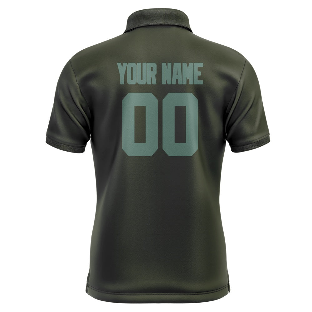 Custom Olive Blue Green Short-Sleeve Polo Shirt
