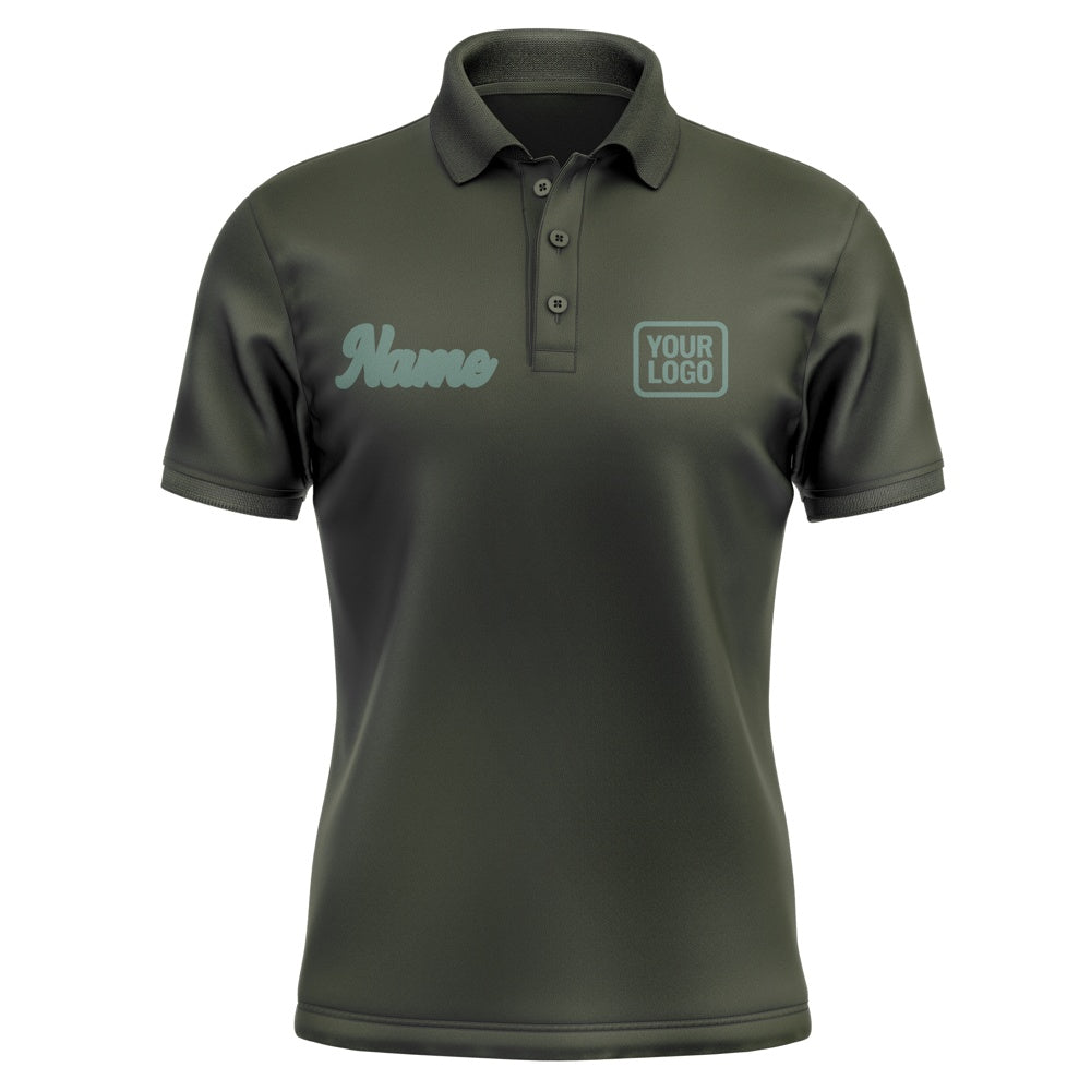Custom Olive Blue Green Short-Sleeve Polo Shirt