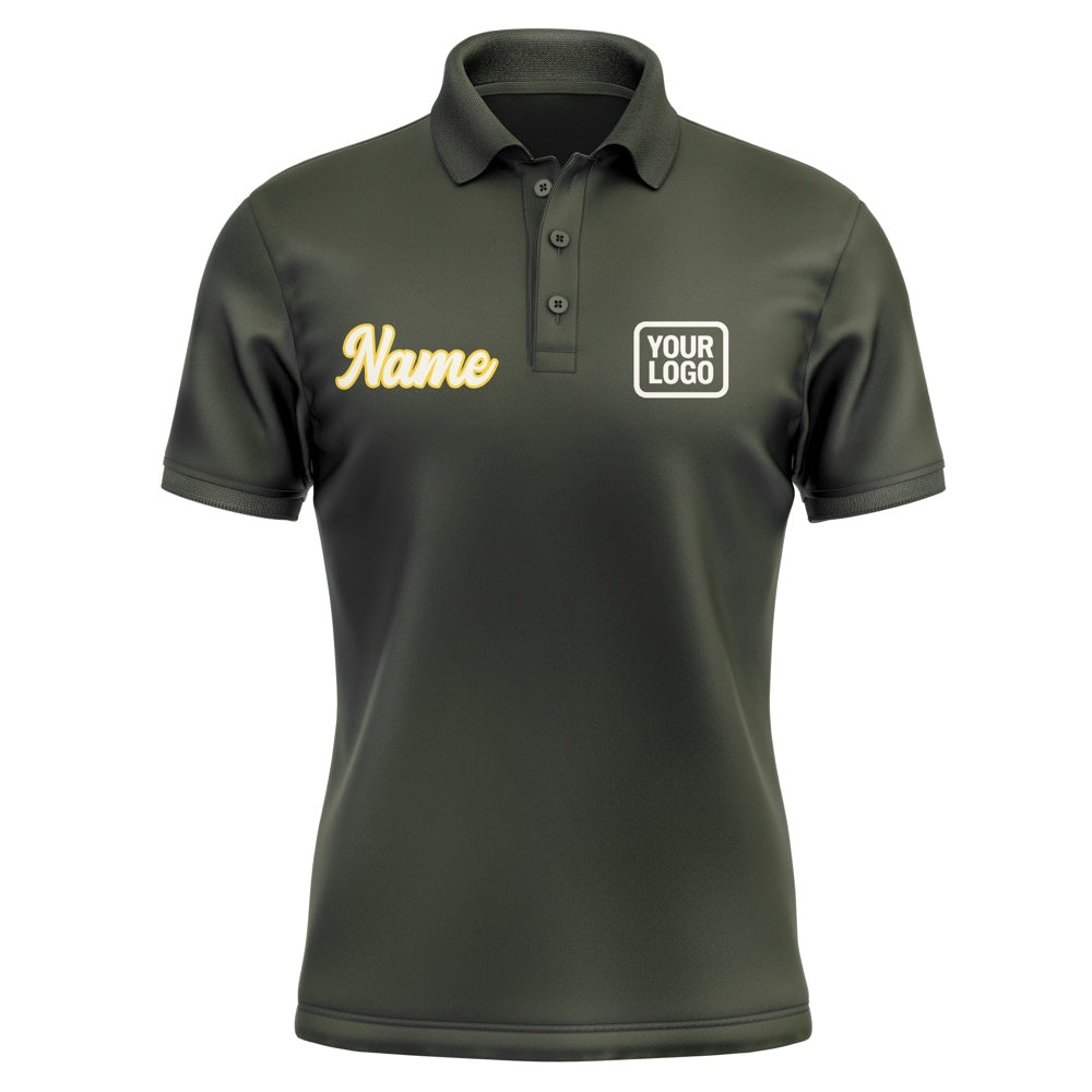 Custom Olive Cream Short-Sleeve Polo Shirt