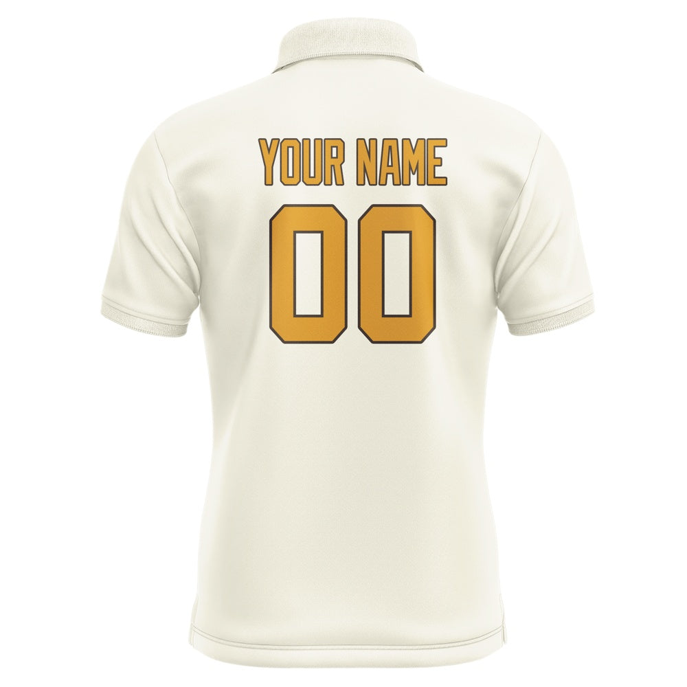 Custom Cream Yellow Short-Sleeve Polo Shirt