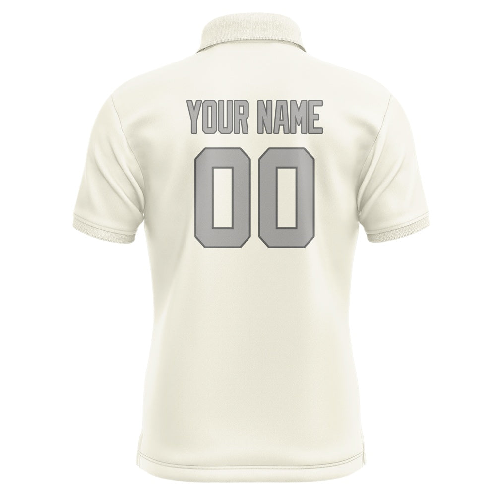 Custom Cream Gray Short-Sleeve Polo Shirt