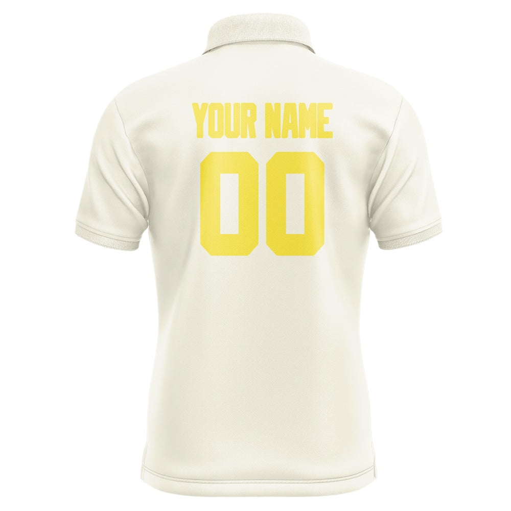 Custom Cream Light Yellow Short-Sleeve Polo Shirt