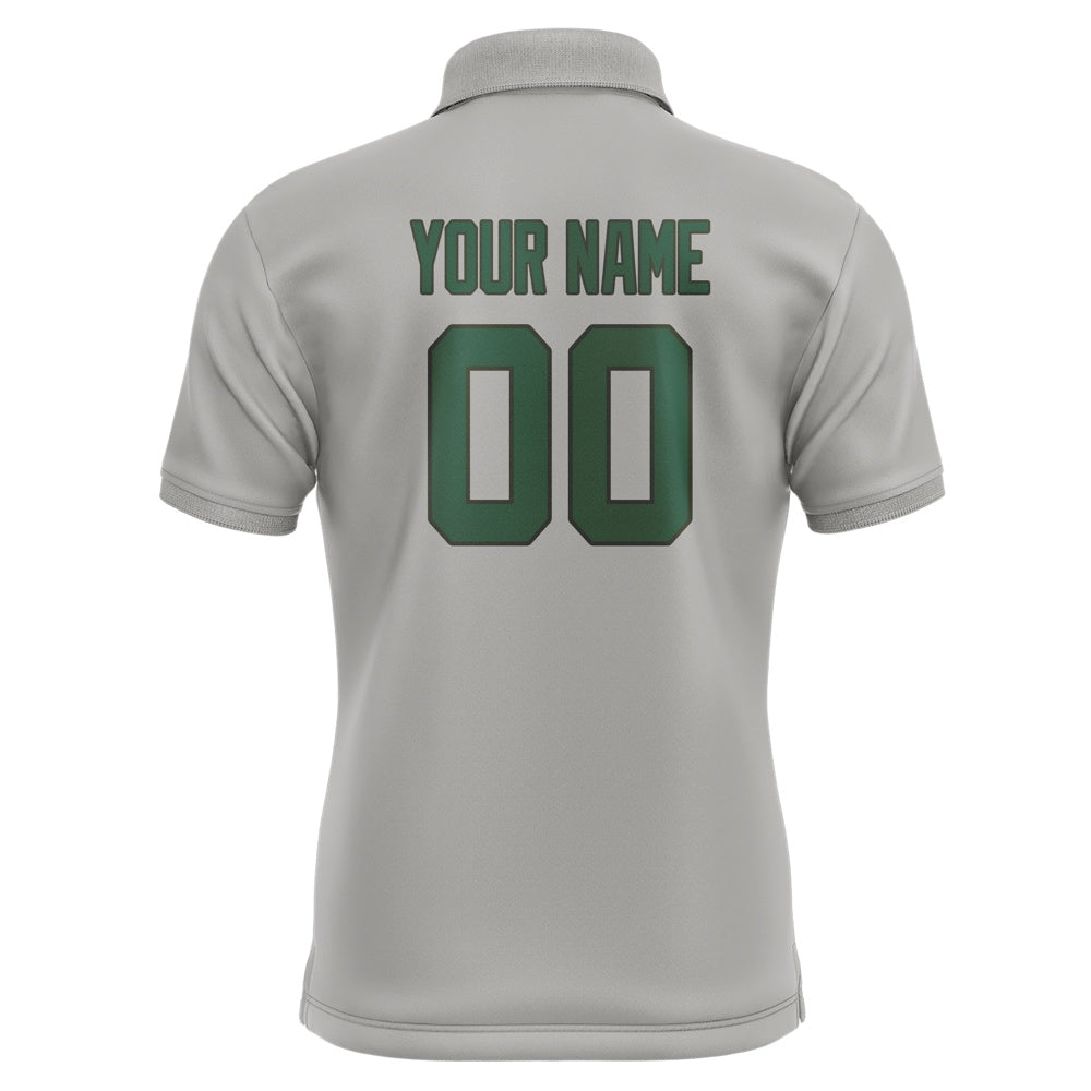 Custom Gray Green Short-Sleeve Polo Shirt