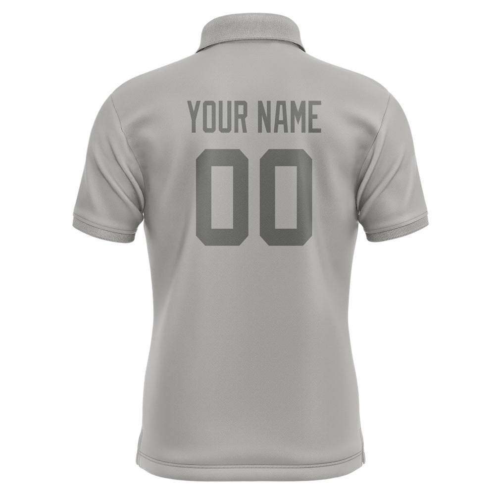 Custom Gray Dark Grey Short-Sleeve Polo Shirt
