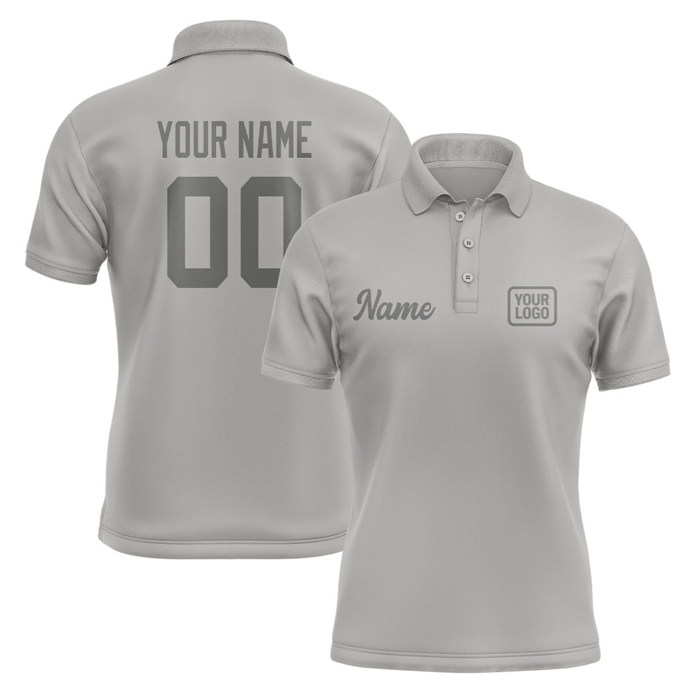 Custom Gray Dark Grey Short-Sleeve Polo Shirt