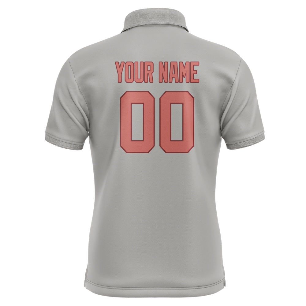 Custom Gray Copper Rose Short-Sleeve Polo Shirt