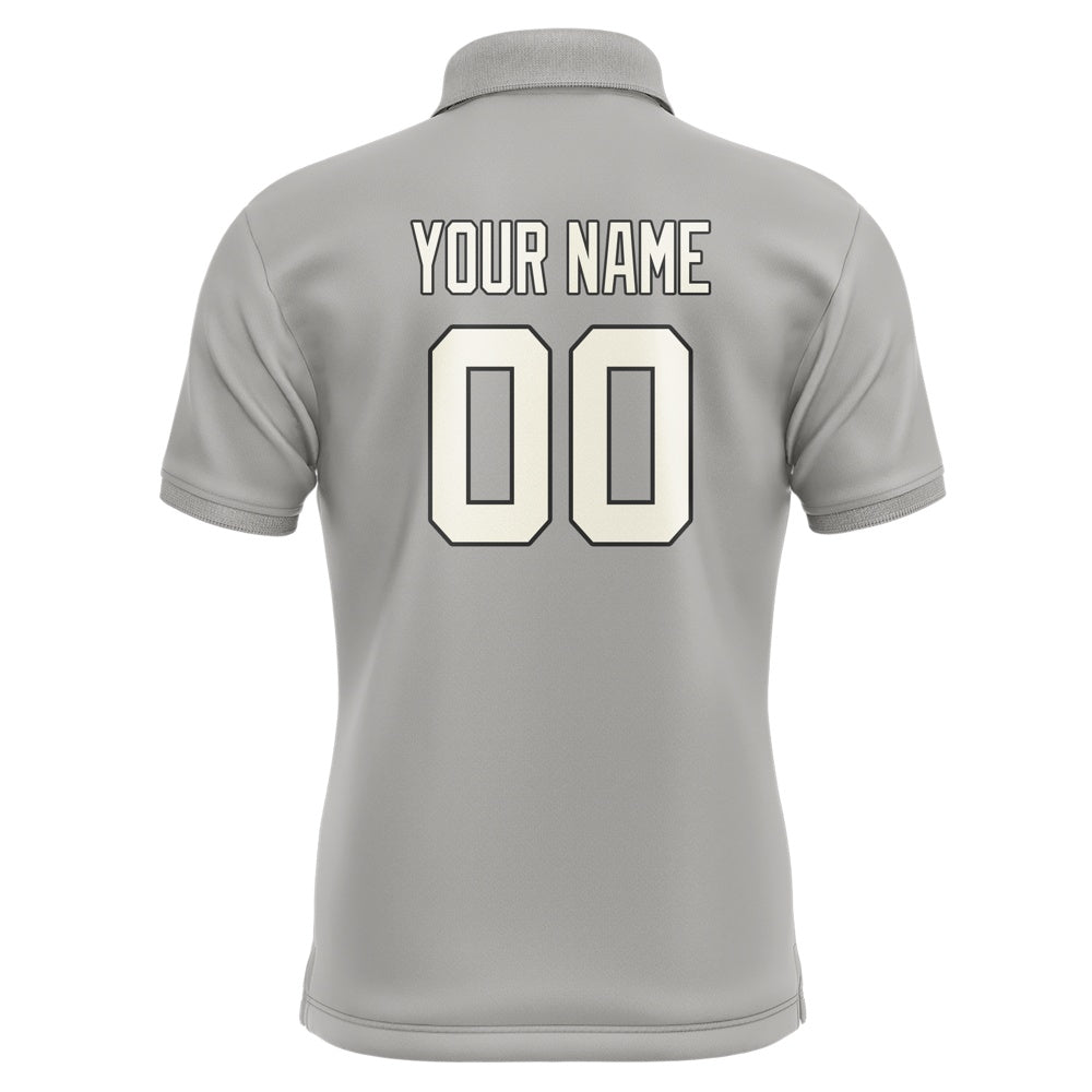 Custom Gray Cream Short-Sleeve Polo Shirt
