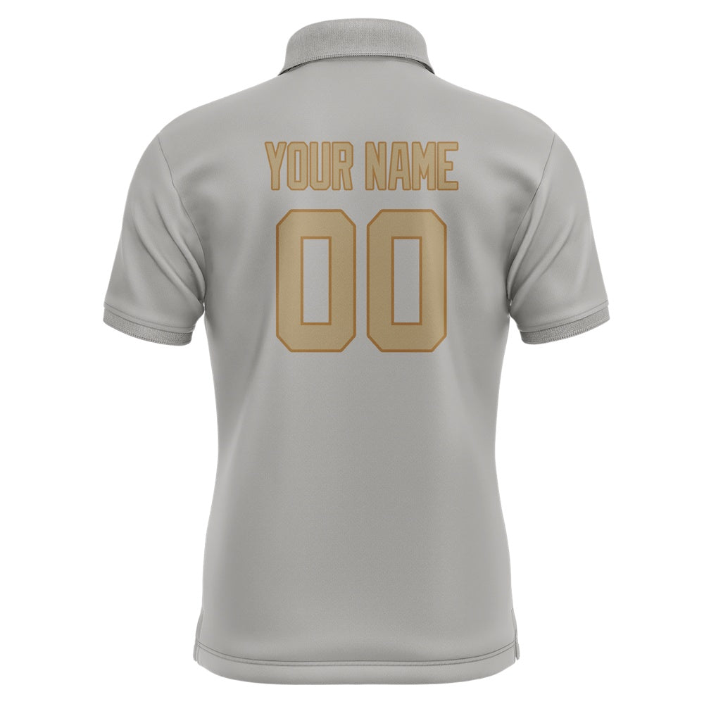 Custom Gray Light Khaki Short-Sleeve Polo Shirt