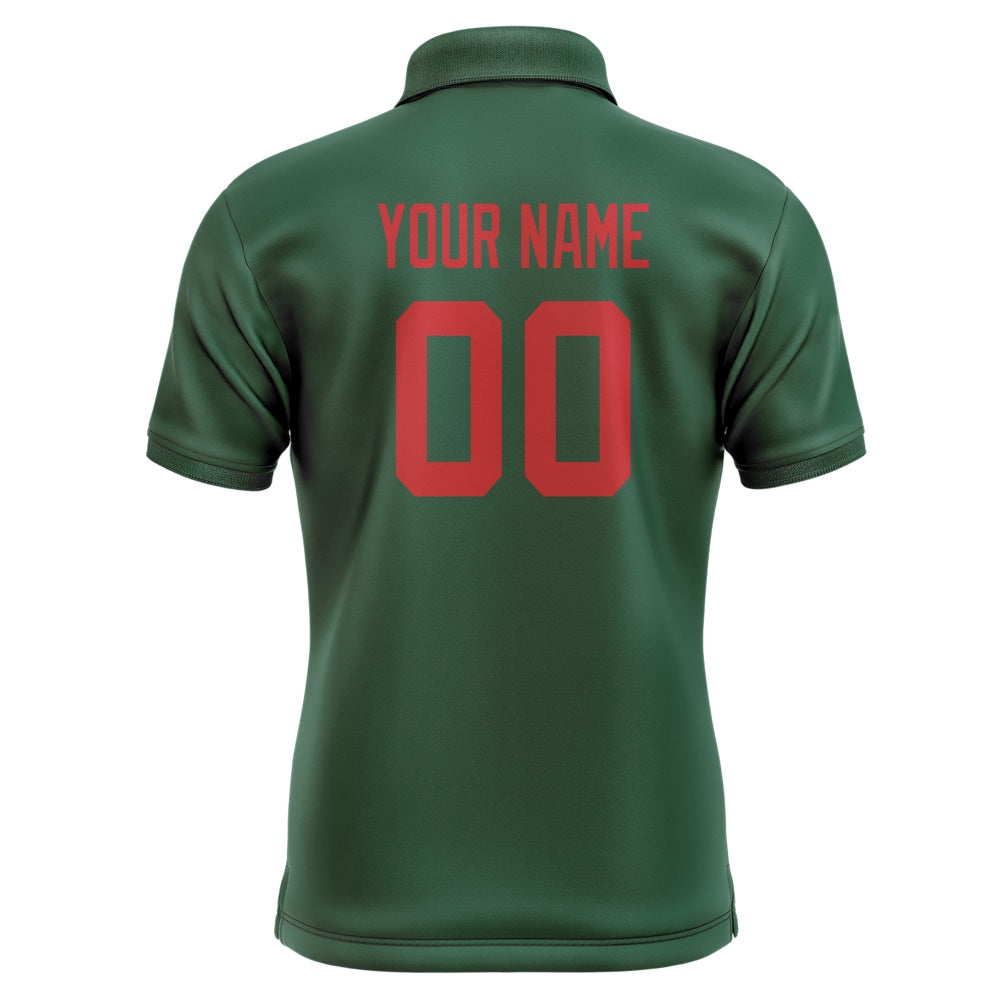 Custom Green Red Short-Sleeve Polo Shirt