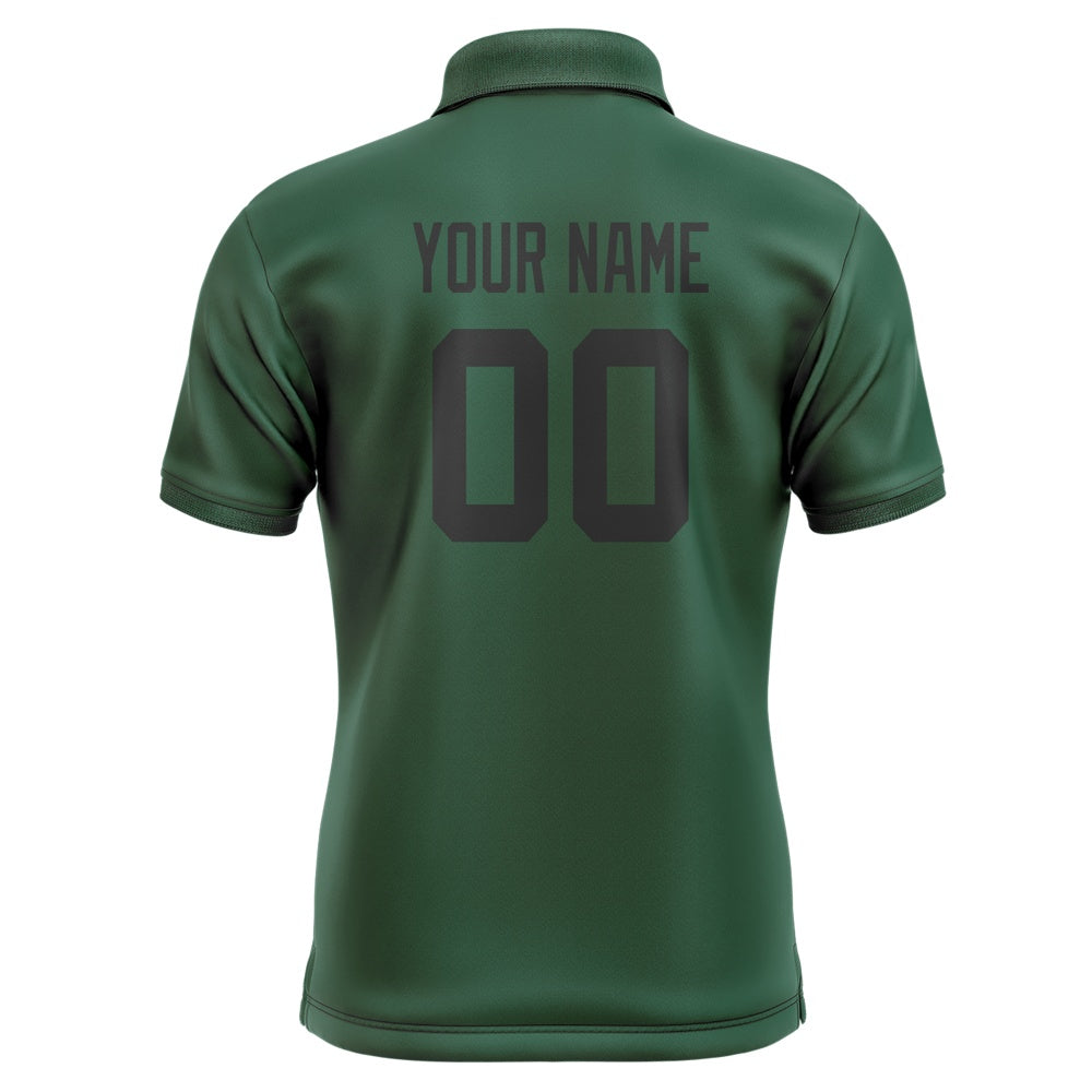 Custom Green Black Short-Sleeve Polo Shirt
