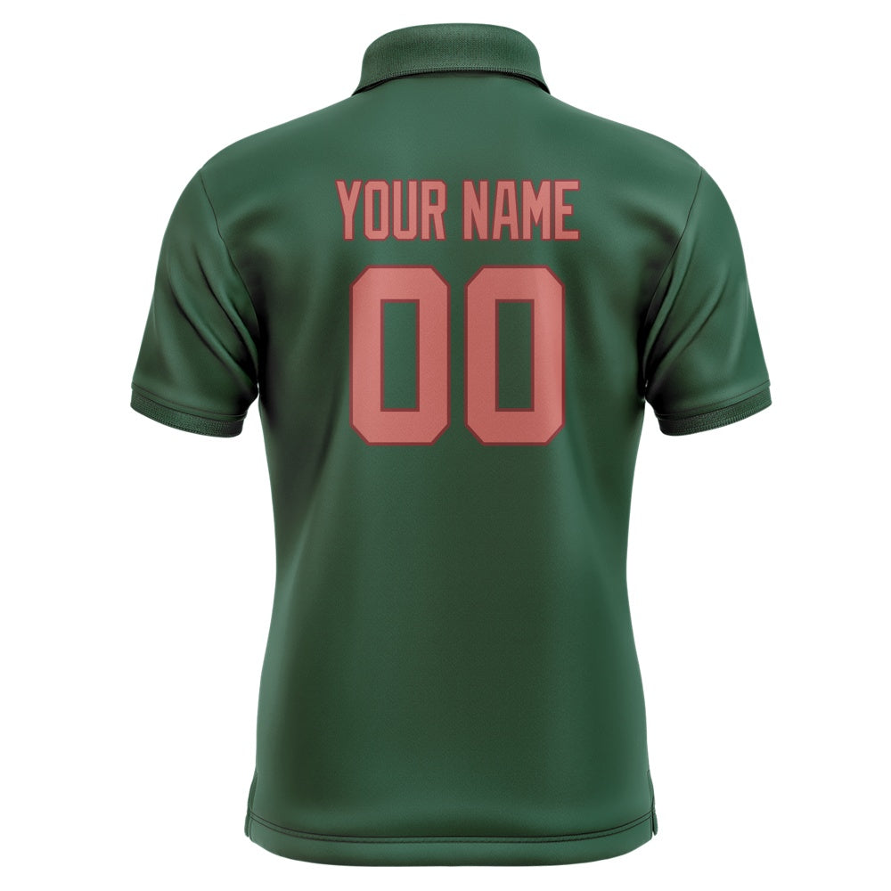 Custom Green Copper Rose Short-Sleeve Polo Shirt