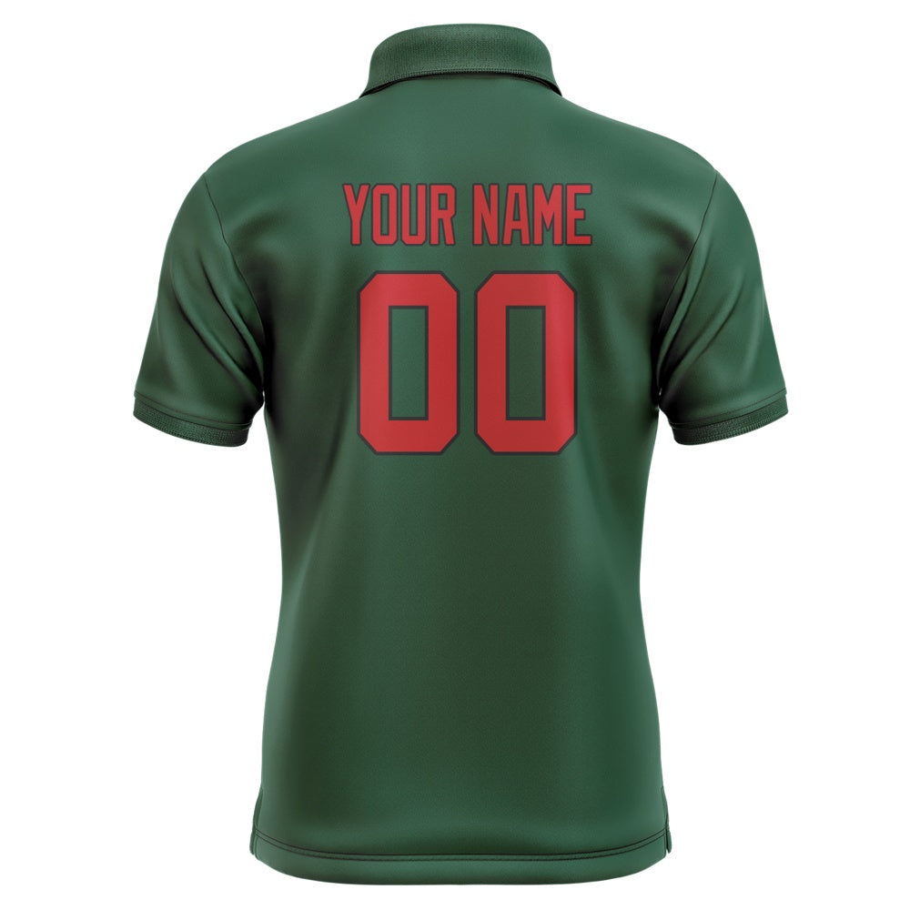 Custom Green Red Short-Sleeve Polo Shirt