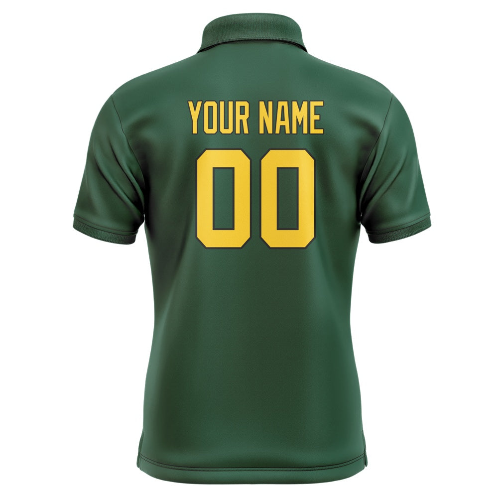 Custom Green Gold Short-Sleeve Polo Shirt