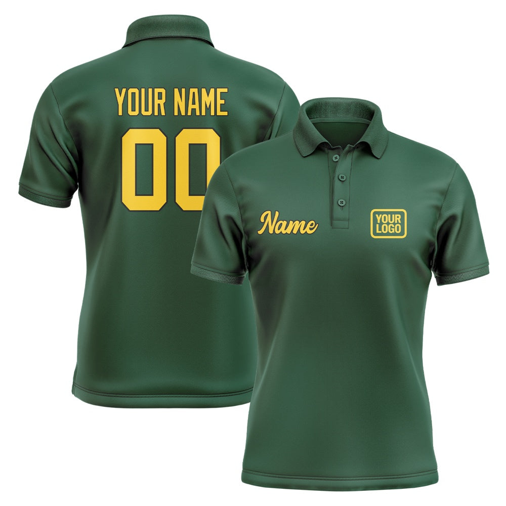 Custom Green Gold Short-Sleeve Polo Shirt