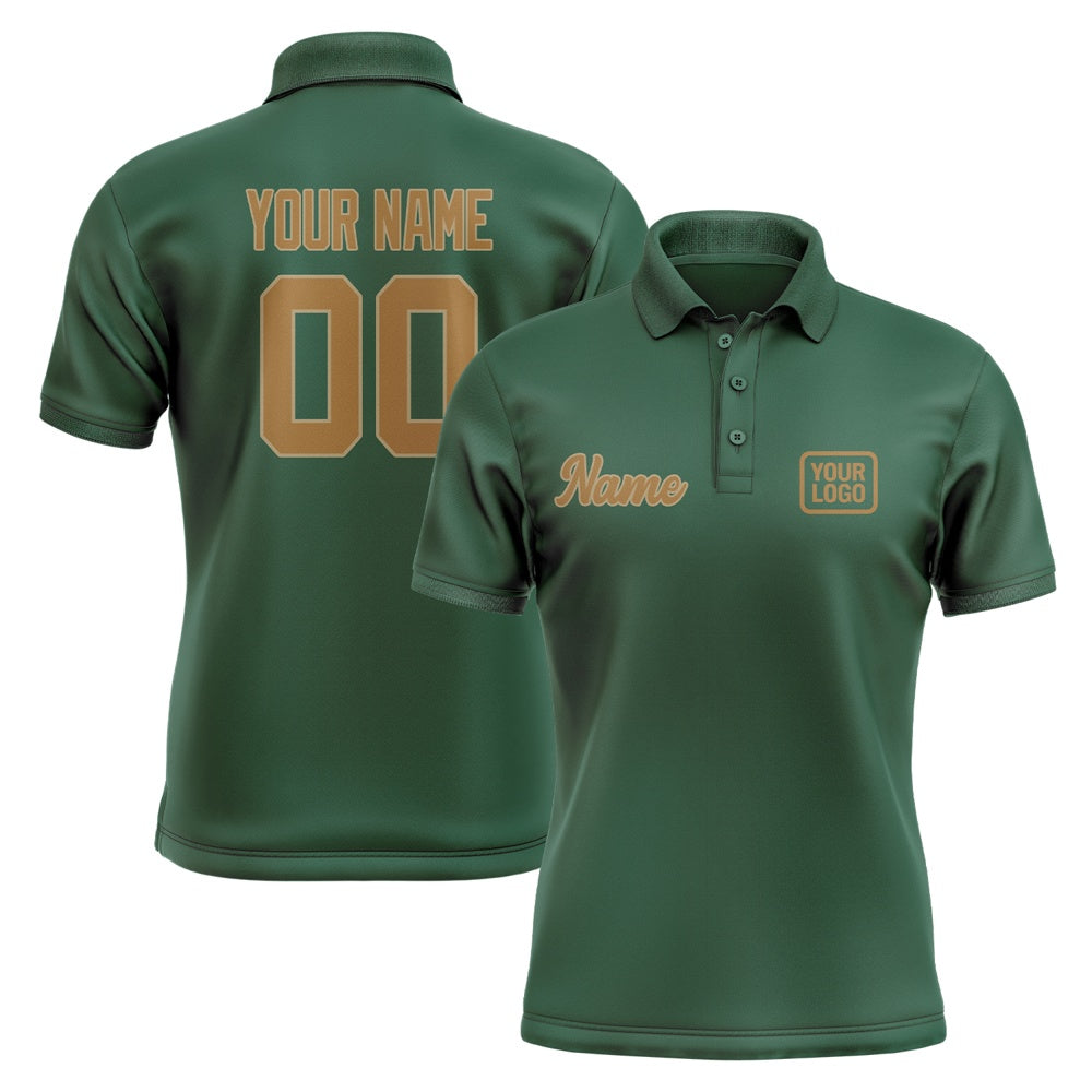 Custom Green Khaki Short-Sleeve Polo Shirt