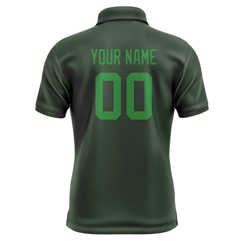 Custom Dark Green Emerald Green Short-Sleeve Polo Shirt