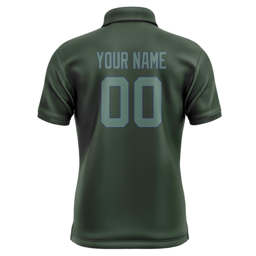 Custom Dark Green Blue Green Short-Sleeve Polo Shirt