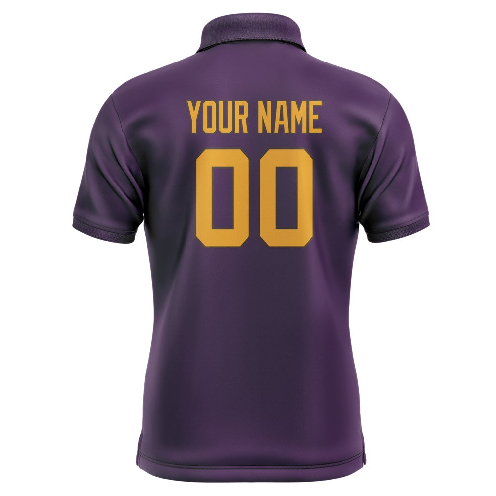 Custom Purple Yellow Short-Sleeve Polo Shirt
