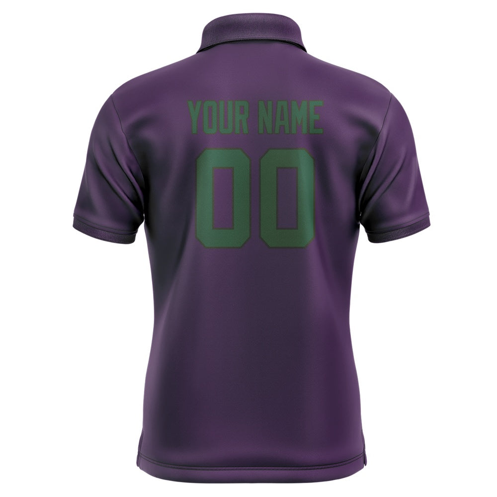 Custom Purple Green Short-Sleeve Polo Shirt