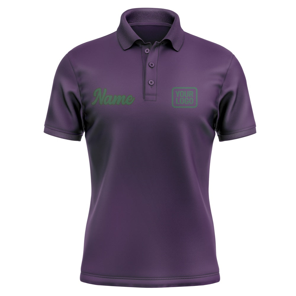 Custom Purple Green Short-Sleeve Polo Shirt