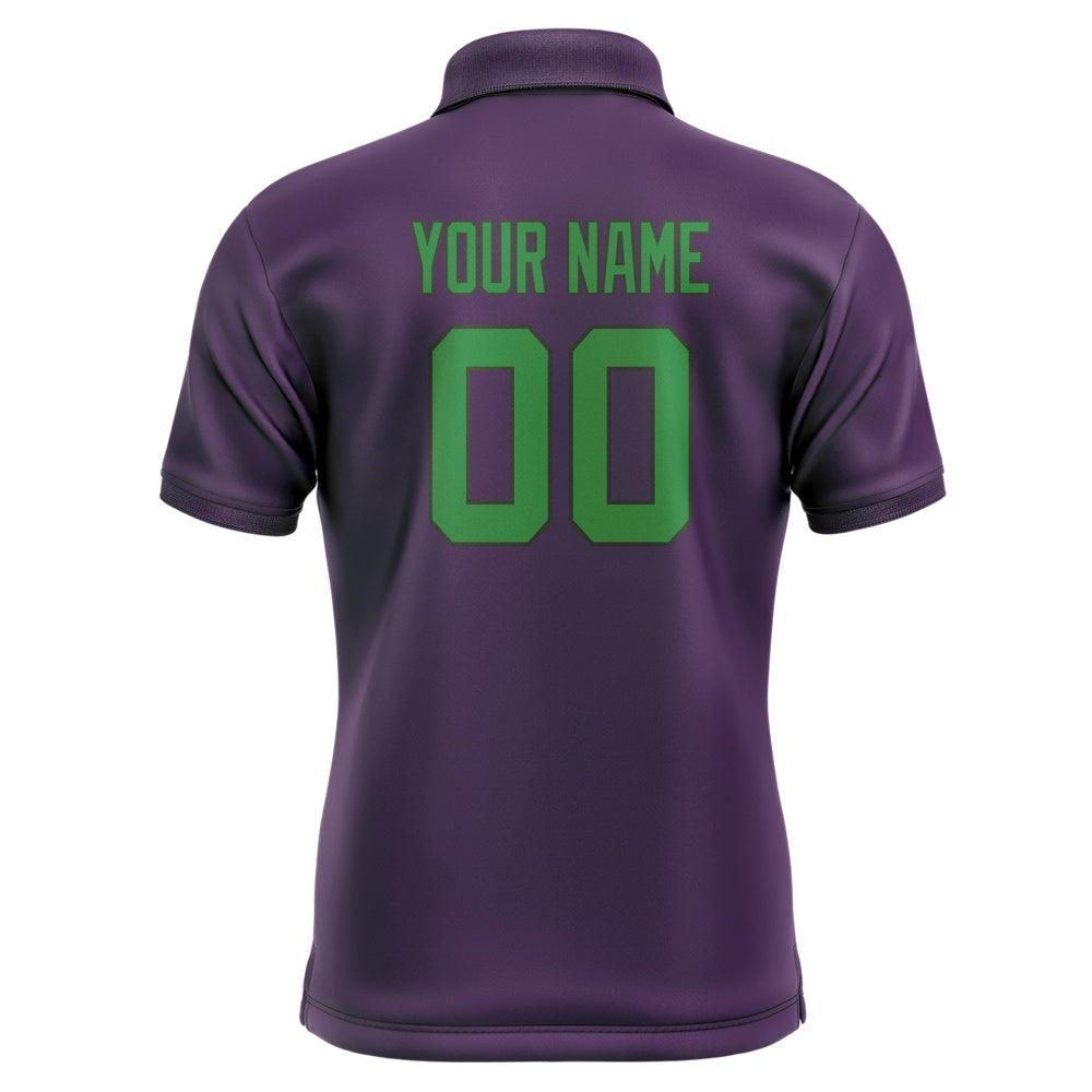 Custom Purple Emerald Green Short-Sleeve Polo Shirt