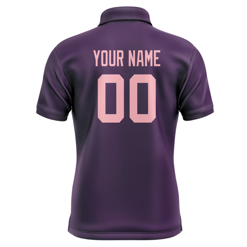 Custom Purple Light Pink Short-Sleeve Polo Shirt